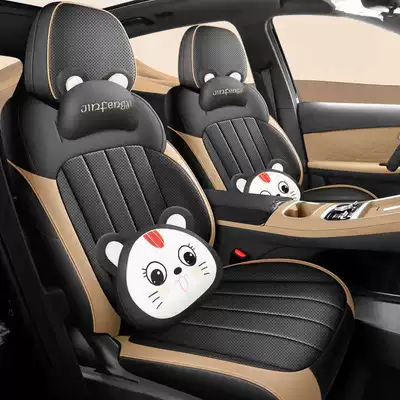 Modelə uyğun (Original) oturacaq örtükləri: car seat cushions - black-brown-cartoon-version-note-the-model-year-front-row-fully-covered-rear-row-partially-covered