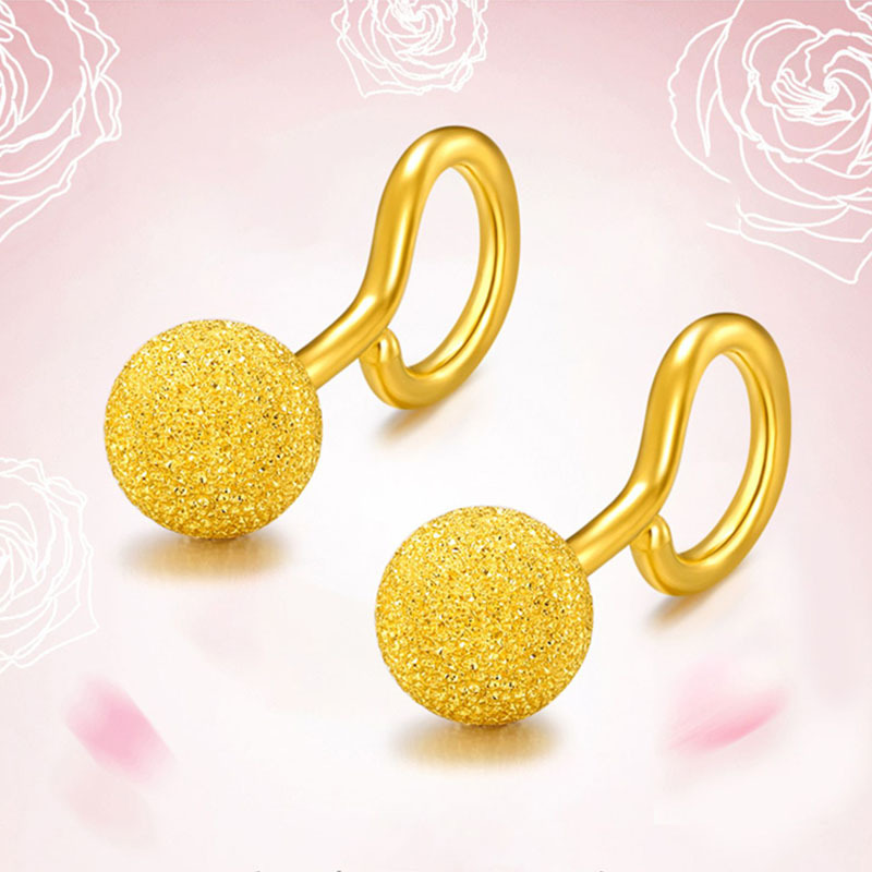 젖빛 버블 귀걸이 1 쌍 (약 0.5 그램)