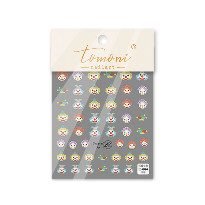 Popular en línea populares pegatinas de uñas muñeca mágica payaso 5d alivio avanzado tridimensional dibujos animados lindo fototerapia uñas pegatinas