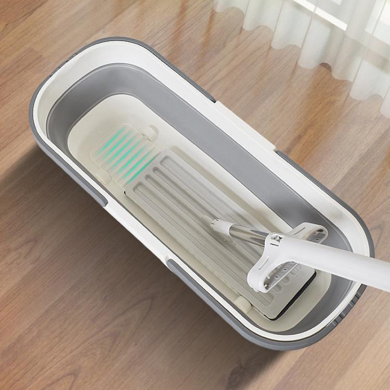 Foldable mop bucket, rectangular floor cleaning bucket, cleaning bucket, draining bucket, large, thickened, foldable and practical