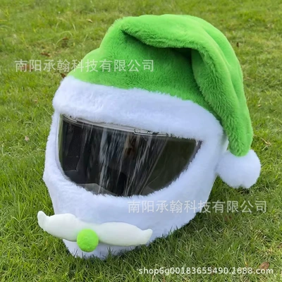 Motosiklet dəbilqələri Eye-Catching - one-size-fits-all-green-santa-hat