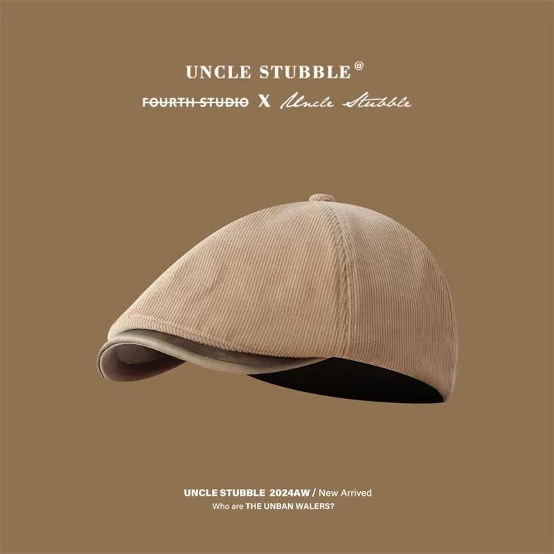 Corduroy forward cap-[Beige]