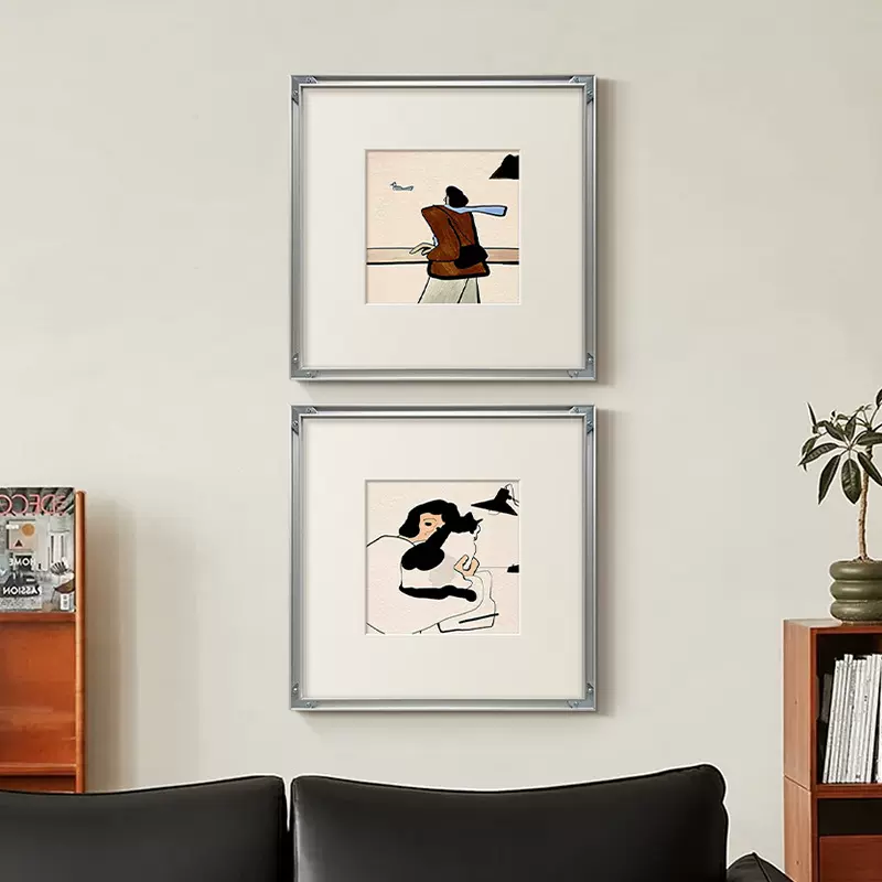 现代简约包豪斯客厅餐厅背景墙装饰画高级感2025新款卧室床头挂画