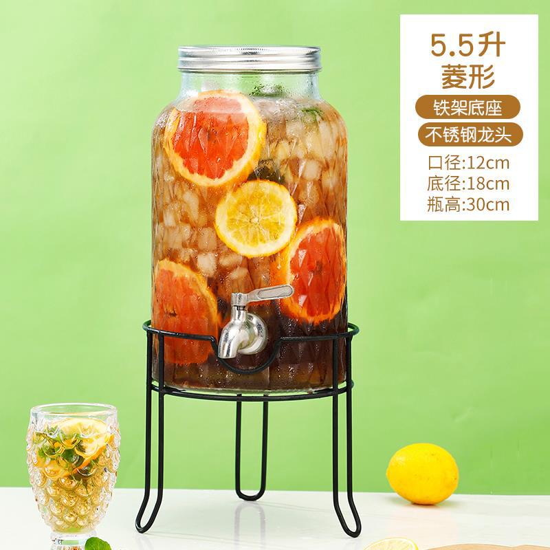 Cubo de cerveza de vidrio con grifo Cubo de bebida casera Cubo de té de frutas Cubo de cola contenedor Internet celebridad jugo puede botella de burbuja