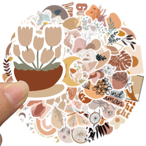 50 Amazon popular bohemian art stickers suitcase notebook guitar waterproof graffiti stickers