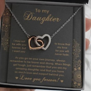 Heart-to-Heart Necklace Stainless Steel Heart-Shaped Diamond Pendant Holiday Gift Necklace Women's Double Love Diamond Necklace