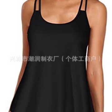 European and American Foreign Trade Swimsuit Women's Split Two-piece Set Drawstring Printed Long-sleeved Sunscreen Cross-border Bikini Fun and Sexy