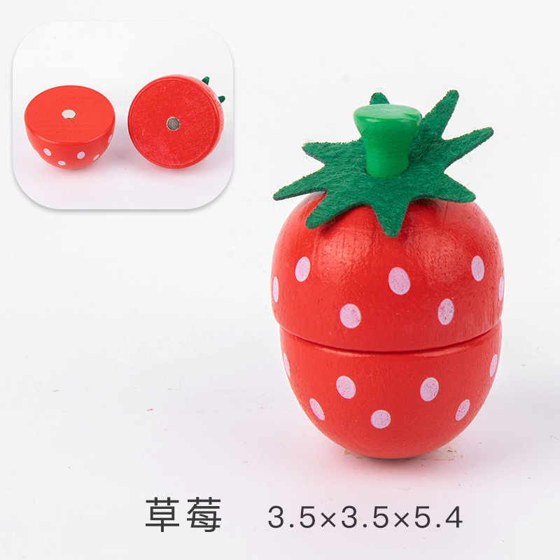 Los niños juegan casa cocina juguetes madera magnética verduras y frutas cortar madera frutas y verduras a granel traje al por mayor