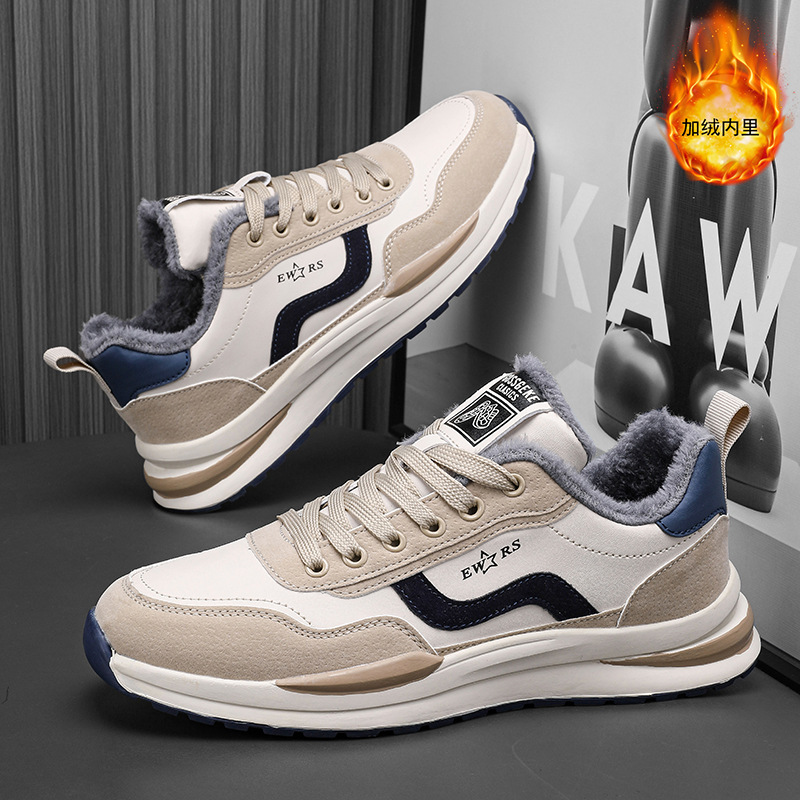 Zapatos Forrest Gump para hombres en otoño, zapatos deportivos casuales de moda, suela suave, superficie de cuero, zapatos de moda para correr, zapatos de algodón cálidos en invierno