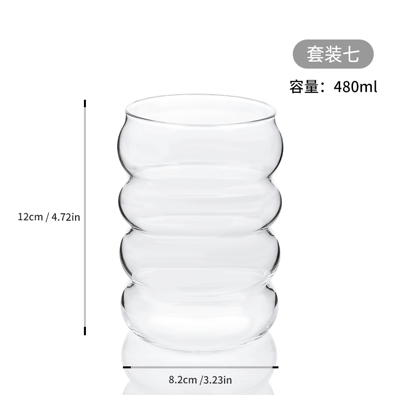 Transfronterizo Amazon venta caliente alta taza de vidrio de silicona resistente a altas temperaturas con paja taza de café Coca-Cola ins taza de agua portátil image 13