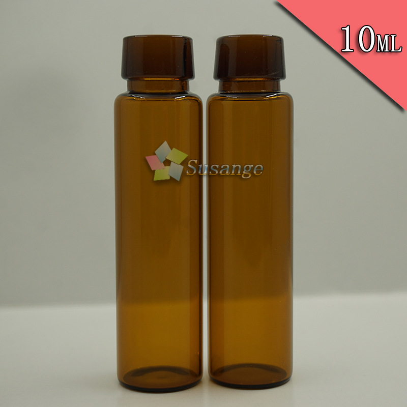 现货18*70管制玻璃瓶 10ml棕色口服液瓶 茶色医药用瓶 C型试剂瓶