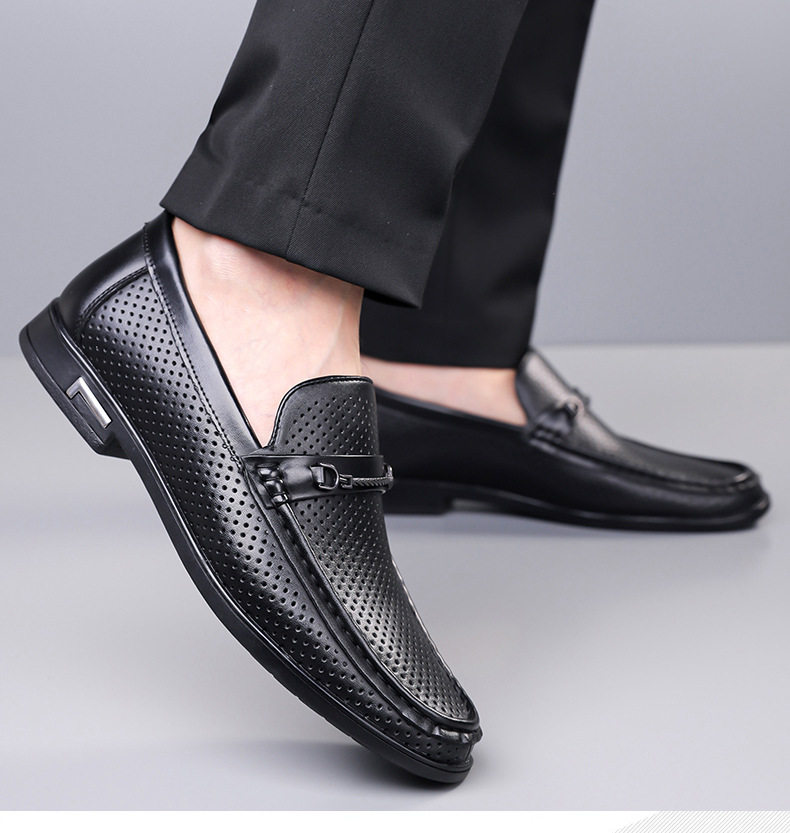 Dép sandal nam bít mũi da lộn mềm đế bằng phong cách Anh — Màu nâu, Màu đen chi tiết 20