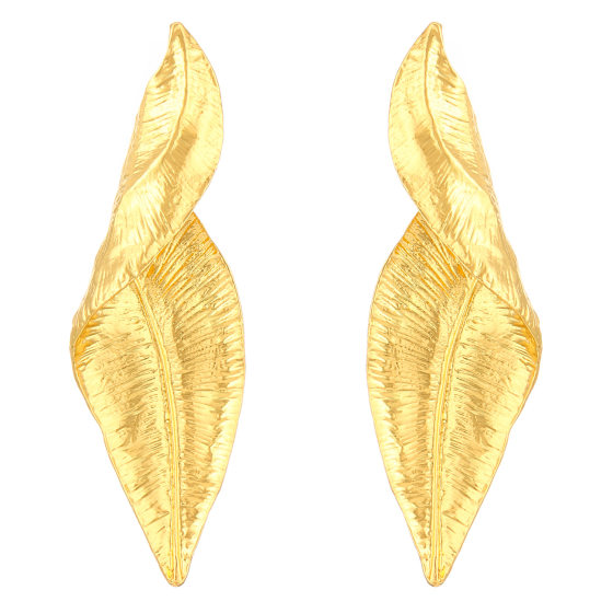 European and American Retro Irregular Leaf Earrings Women's Light Luxury High-grade Alloy earrings Cross-border Earrings Jewelry