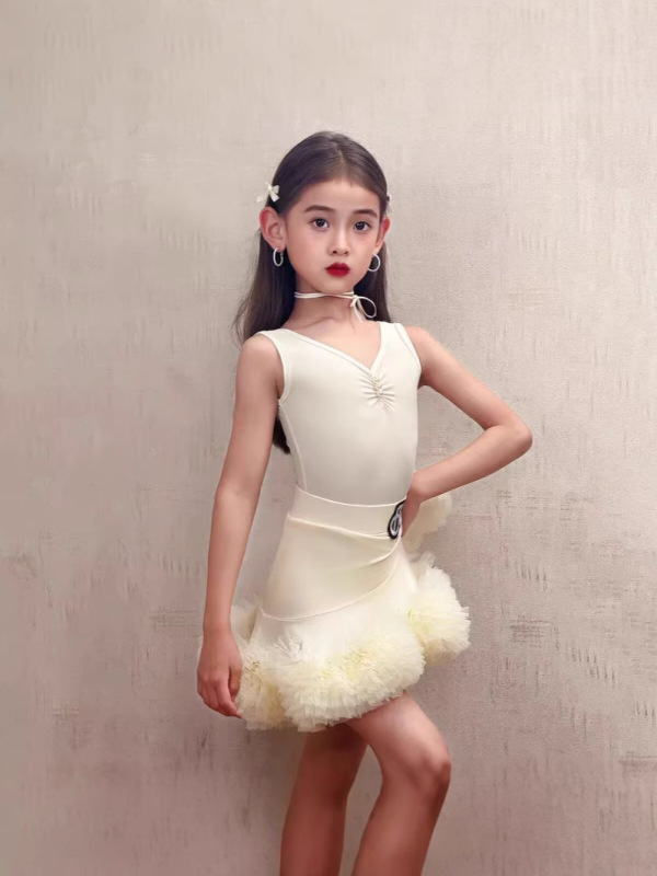 ラテンダンス服女の子 2025 新しいハイエンド子供練習服子供のパフォーマンス服スーツ|undefined