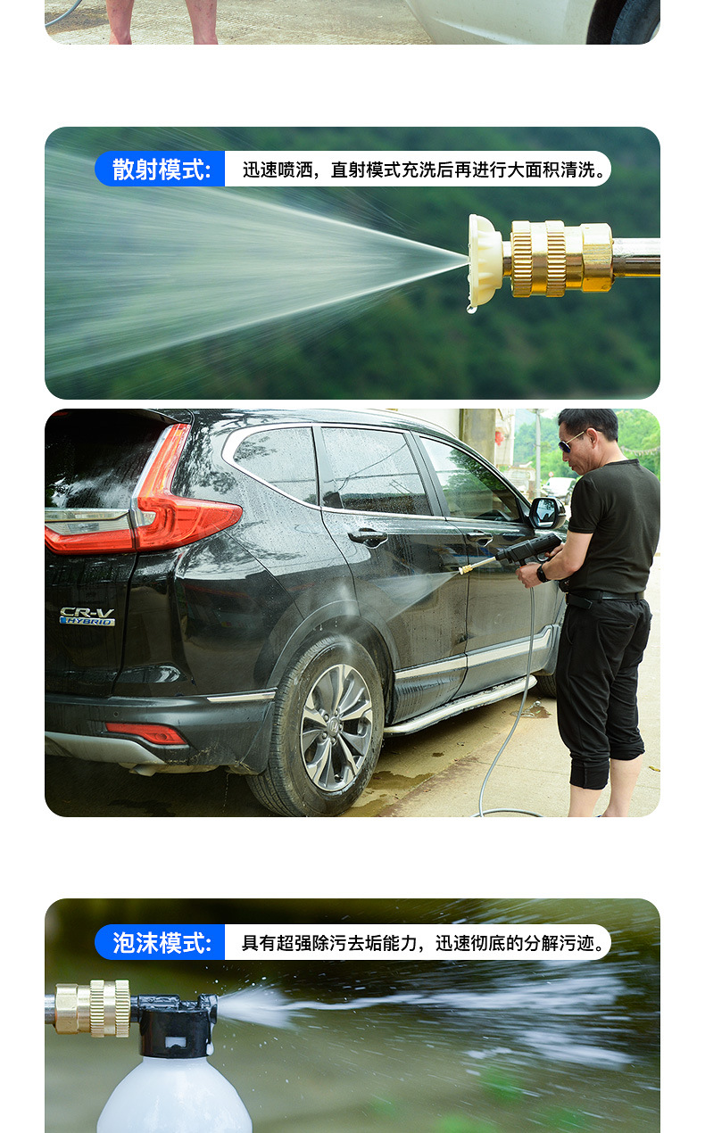 Wireless portable car washing machine car home high pressure car washing water gun lithium battery cleaning machine car washing pump tube wholesale