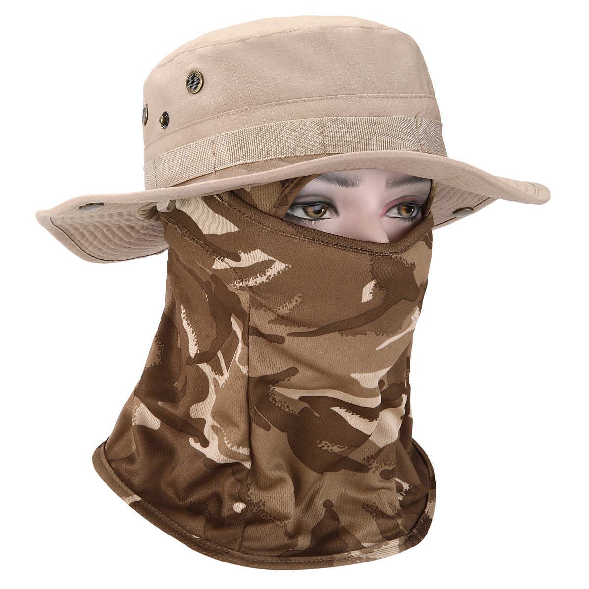 Sombrero de camuflaje con ala ancha al aire libre sombrero Benni sombrero de camuflaje para fanáticos militares sombrero de alpinismo de pesca protector solar sombrero de pescador transpirable hombre