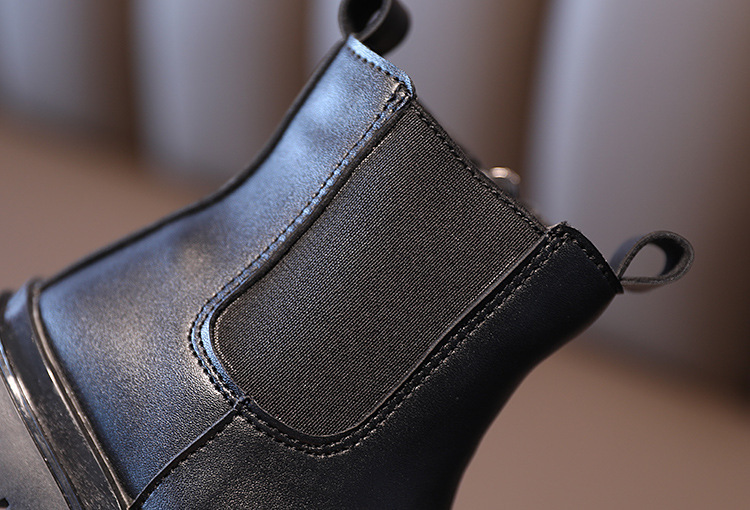 Children's Martin 2024 Spring and Autumn New Black Side Zipper Girls' Mid length British Style Pipe Boots Trend_voghion.com