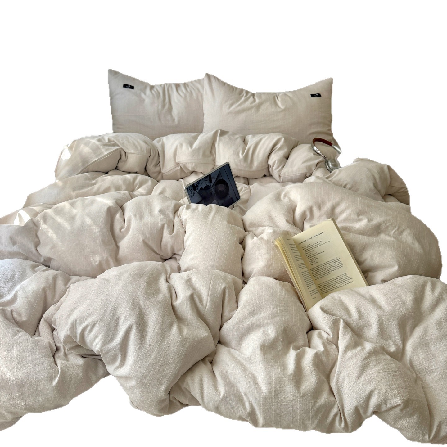 Cotton Bedding Set Four Piece Solid Colour For Home And Dormitory_voghion.com