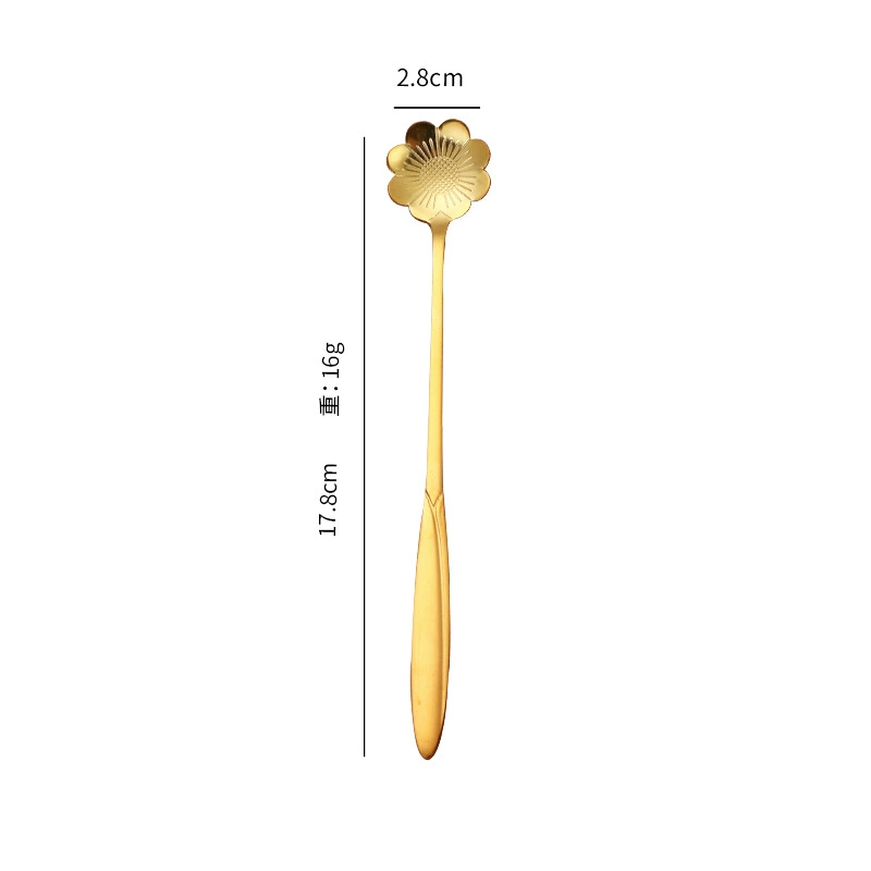 High quality golden spoon stainless steel, creative coffee mixing stick