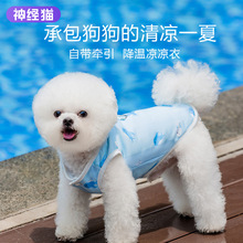 夏季狗狗凉凉衣透气满印可牵引背心降温防暑小型泰迪比熊宠物衣服