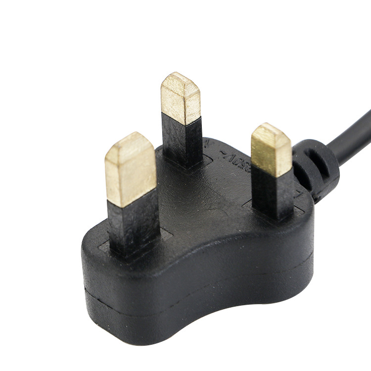 Small British Standard 8-pin power cord BS British Standard 8-pin 2-core 0.75 Small British-style power adapter plug cord