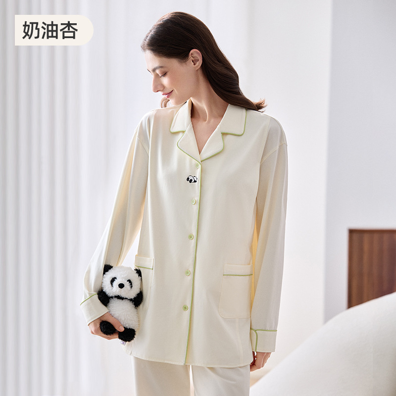 【高品質で通気性の良い天山綿】ジンチー産後服春秋純綿抗菌マタニティパジャマ授乳服女性用ホームウェア|undefined