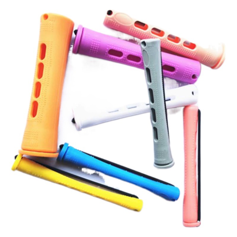 Cold scalding bar hair salon multi-size hair curling cylinder with cover hair curling iron with teeth plastic rubber band perm tool