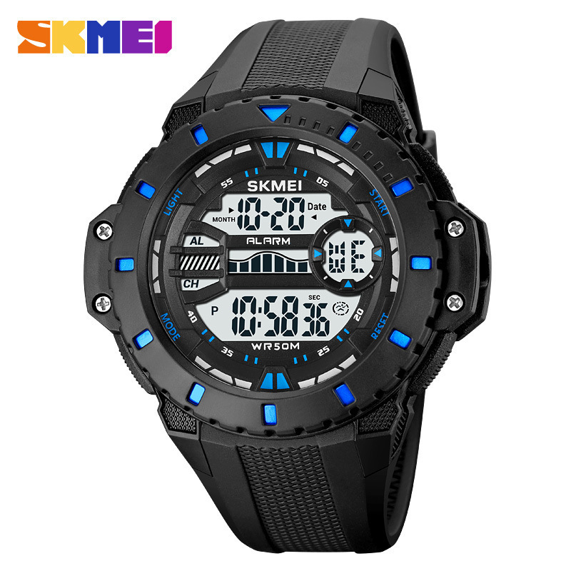 Reloj Electrónico Deportivo de Esfera Grande para Hombre 1885 de PU y ABS, Cronómetro, Impermeable 50m image 7