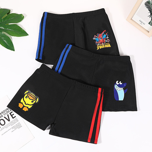 Children's swim trunks cartoon anime small medium large boy hot spring swimming suit boy baby flat waist quick-dry shorts