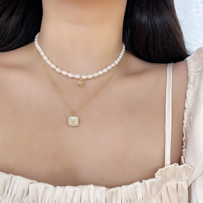 45g Weight Necklace Classification 1 Piece Quantity Daily Occasion Freshwater Pearl Material Heart Shape Pattern Women'S Gender Beaded Design Retro Style 1 Piece Retro Heart Shape Freshwater Pearl Beaded Necklace 20
