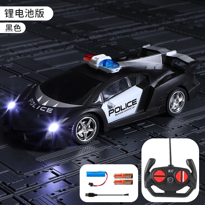 [rechargeable version] lambo police car - black [lithium battery + charging cable]
