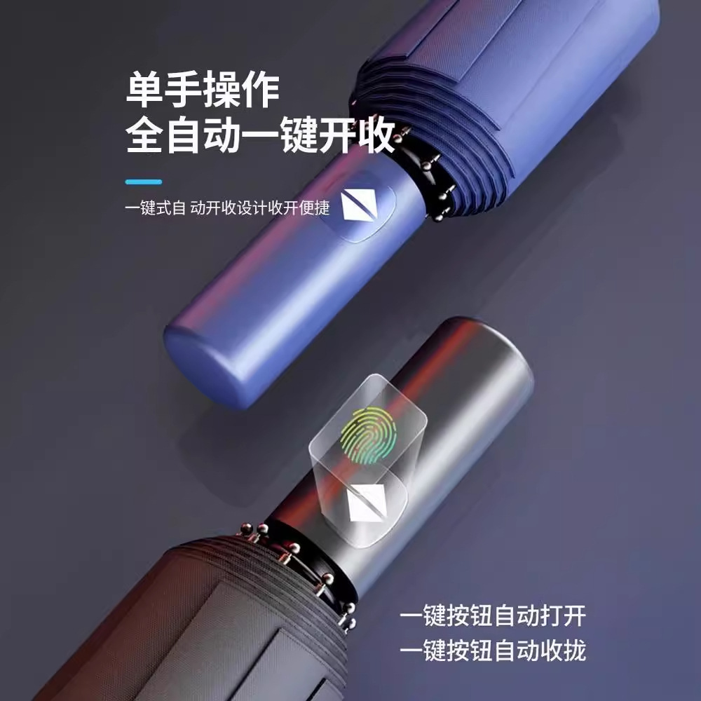 Rain enjoys 24 huesos paraguas totalmente automáticos plegables paraguas de alta sensibilidad al por mayor publicidad personalizada vinil sombrilla solar paraguas