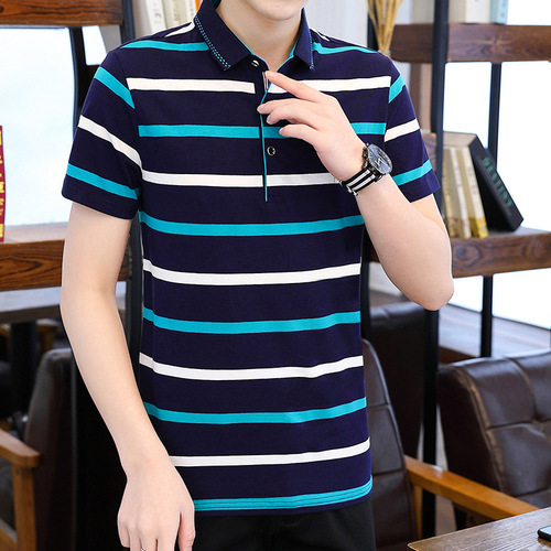 Selected POLO Shirts Pure Cotton Men's Short Sleeve T-Shirts Collar Men Summer Trendy Cool Loose Turn-up Half Sleeve Top