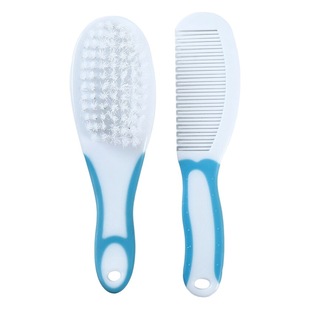 Spot wholesale two-color children's comb newborn baby hair brush combination scrub shampoo brush massager