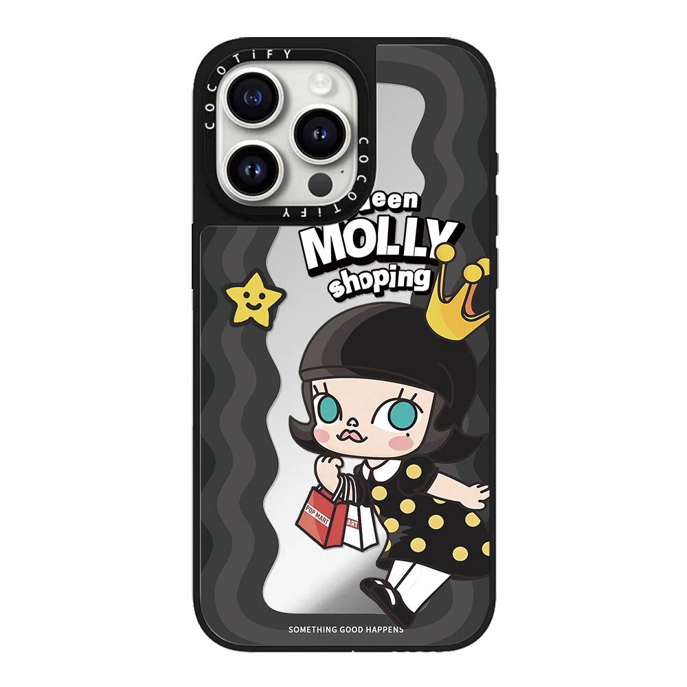 C家镜面磁吸波浪莫莉MOLLY猫咪耳朵适用iphone16pro17P手机壳卡通