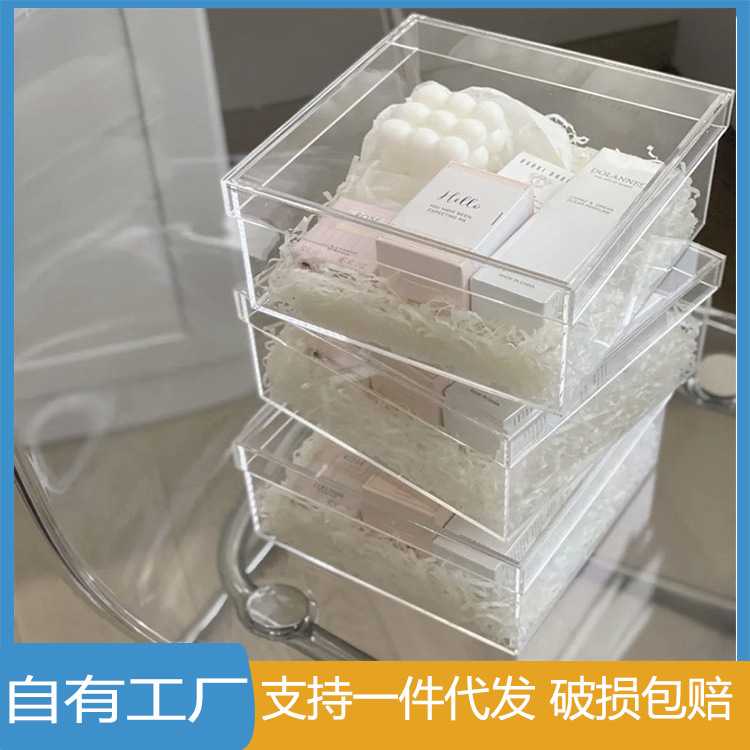 批发伴手礼收纳盒亚克力盒子注塑彩色包装盒方形透明塑料盒喜糖盒