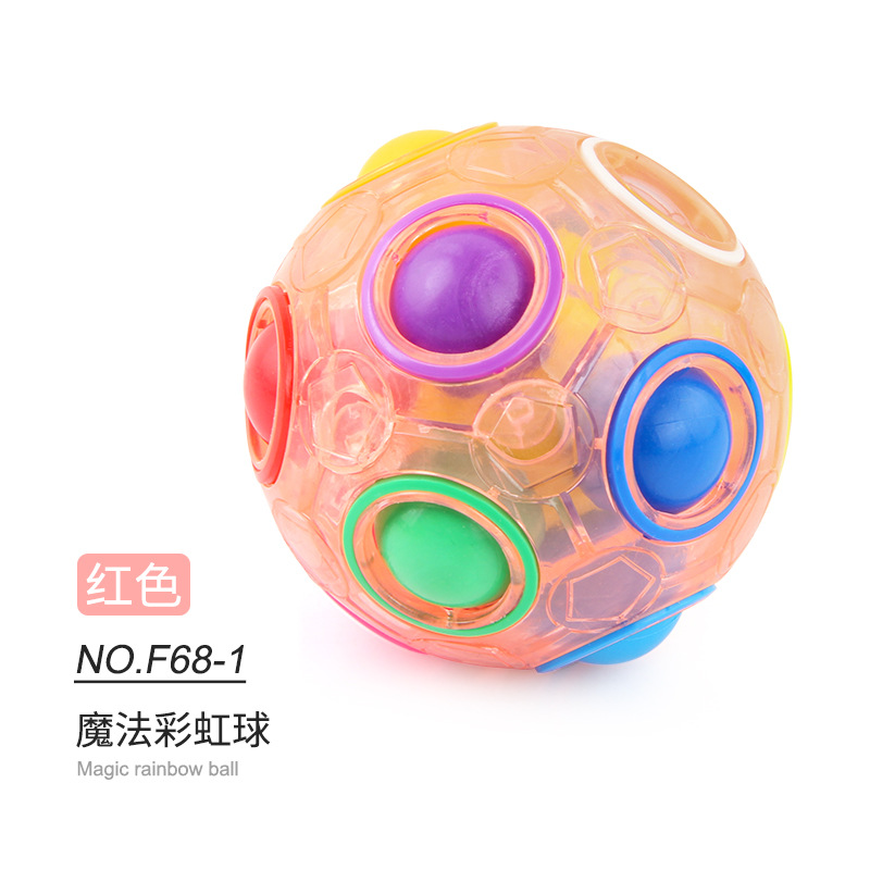 Stem cross-border source candy-colored Rubik's Cube Rainbow Ball 12-hole pressing anti-anxiety novelty decompression toy