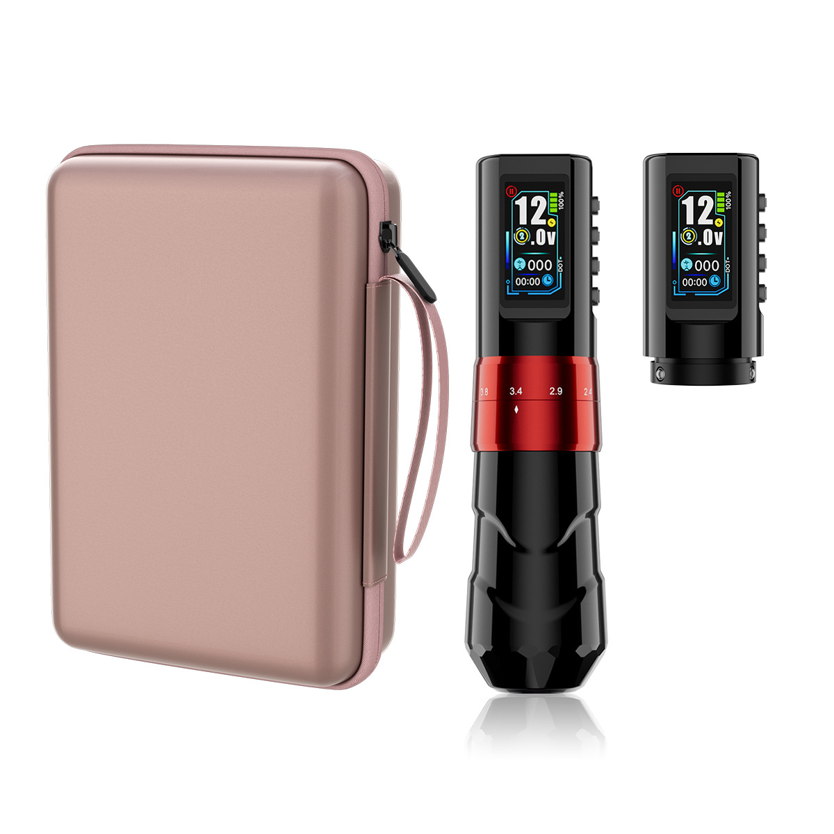 Máquina de tatuaje con motor sin núcleo de carrera ajustable de 4.2 mm, kit de tatuaje con batería dual, bolígrafo de punteado con batería, juego completo.