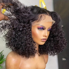 Human Hairフロントレースウェーブダブルドレインウォーター波ボブウィッグ外国貿易ウィッグ
