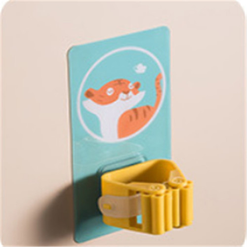 Cartoon mop holder without punching mop clip mop hook Seamless bathroom wall-mounted mop broom card holder