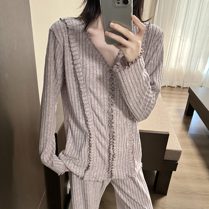 春秋睡衣女款新款秋季长袖长裤女士居家服可外穿高级感家居服套装|undefined