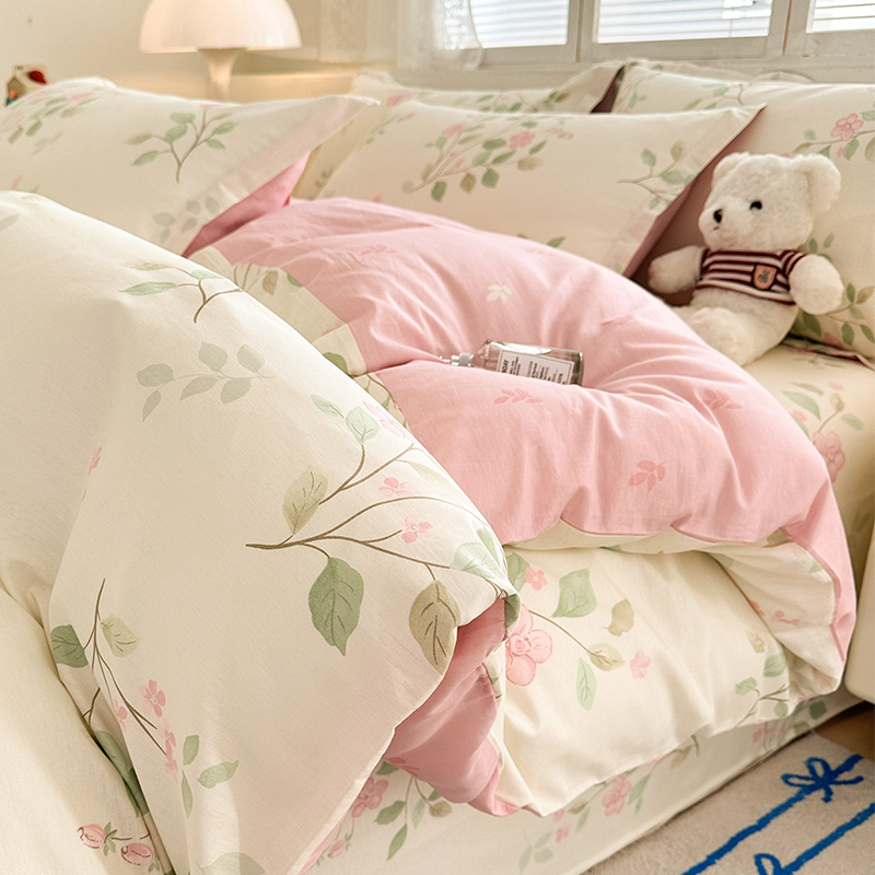Otoño e invierno engrosado calentamiento algodón cuatro piezas pequeñas frescas 2025 nueva sábanas de algodón de invierno cubierta cama