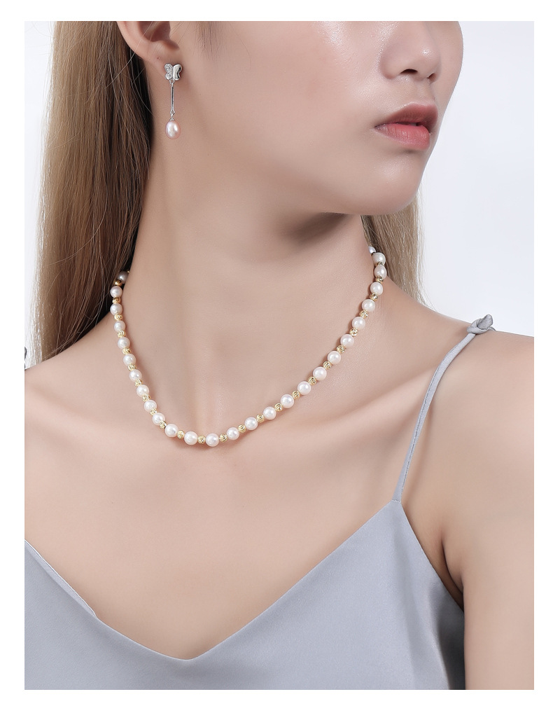 Fashion Solid Color Pearl Sterling Silver Pearl Necklace 1 Piece display picture 2