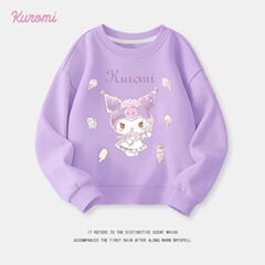女孩圆领套头卫衣2025新款韩版洋气中大儿童衣服库洛米kuromi上衣