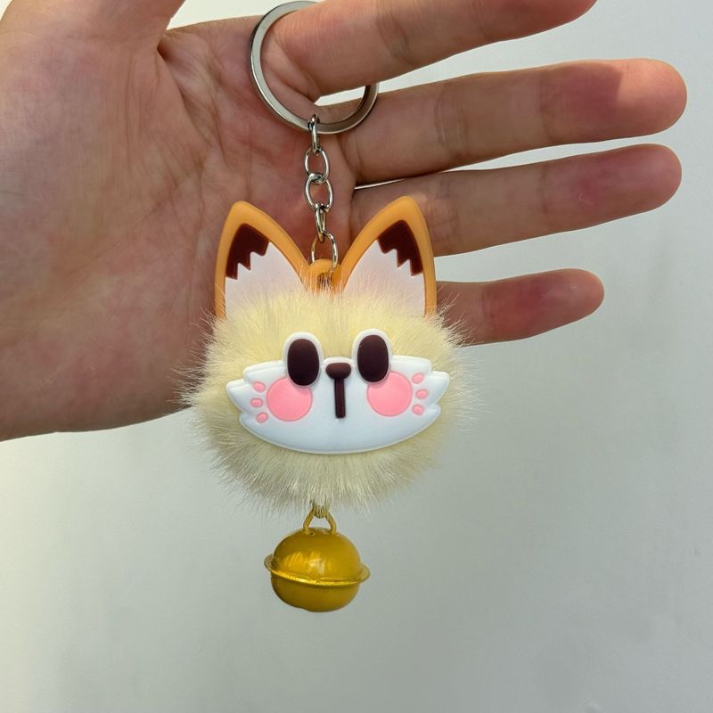 仿獭兔毛可爱招财猫毛绒挂件钥匙扣包包挂件毛绒小玩偶百搭钥匙扣|undefined