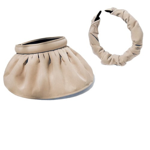 Vinyl sun hat for women, summer two-in-one adjustable headband outdoor UV sun protection hollow top trendy sun hat