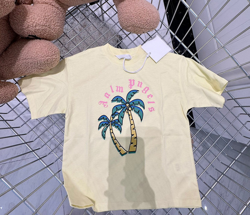Coconut Tree Children's Short Sleeve T-Shirt 2024 New Summer Clothing Children's Loose T-Shirt Baby Summer Trunk Bear Top Fashion 