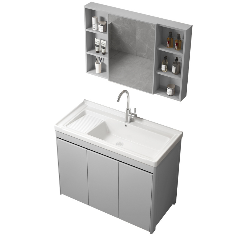 armario de lavandería de panal de aluminio grueso armario de piso al aire libre lavabo de mano integral lavabo balcón lavabo de cerámica lavabo