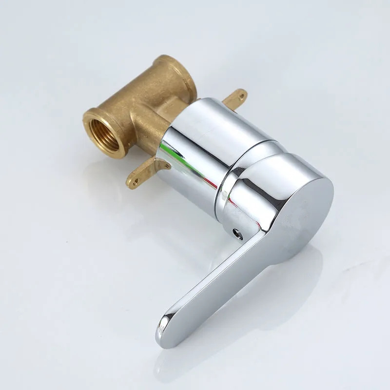 Cobre puro incrustado traje oculta de ducha caliente y fría cobre sola agua fría temperatura constante incrustado pared válvula mezcladora Hotel