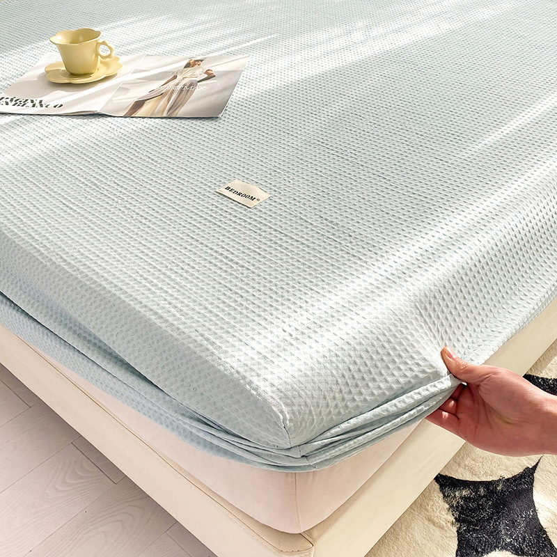 Nueva funda de cama de algodón Waffle de categoría A individual 2025 nueva funda de cama de algodón con cubierta protectora de colchón Simmons
